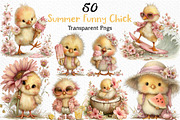 Summer Funny Chick Clipart, an Illustration by Craft Nest (Thumbnail 1 of 12)