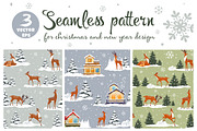 Seamless pattern with deer, a Pattern Graphic by JulianArt (Thumbnail 1 of 4)