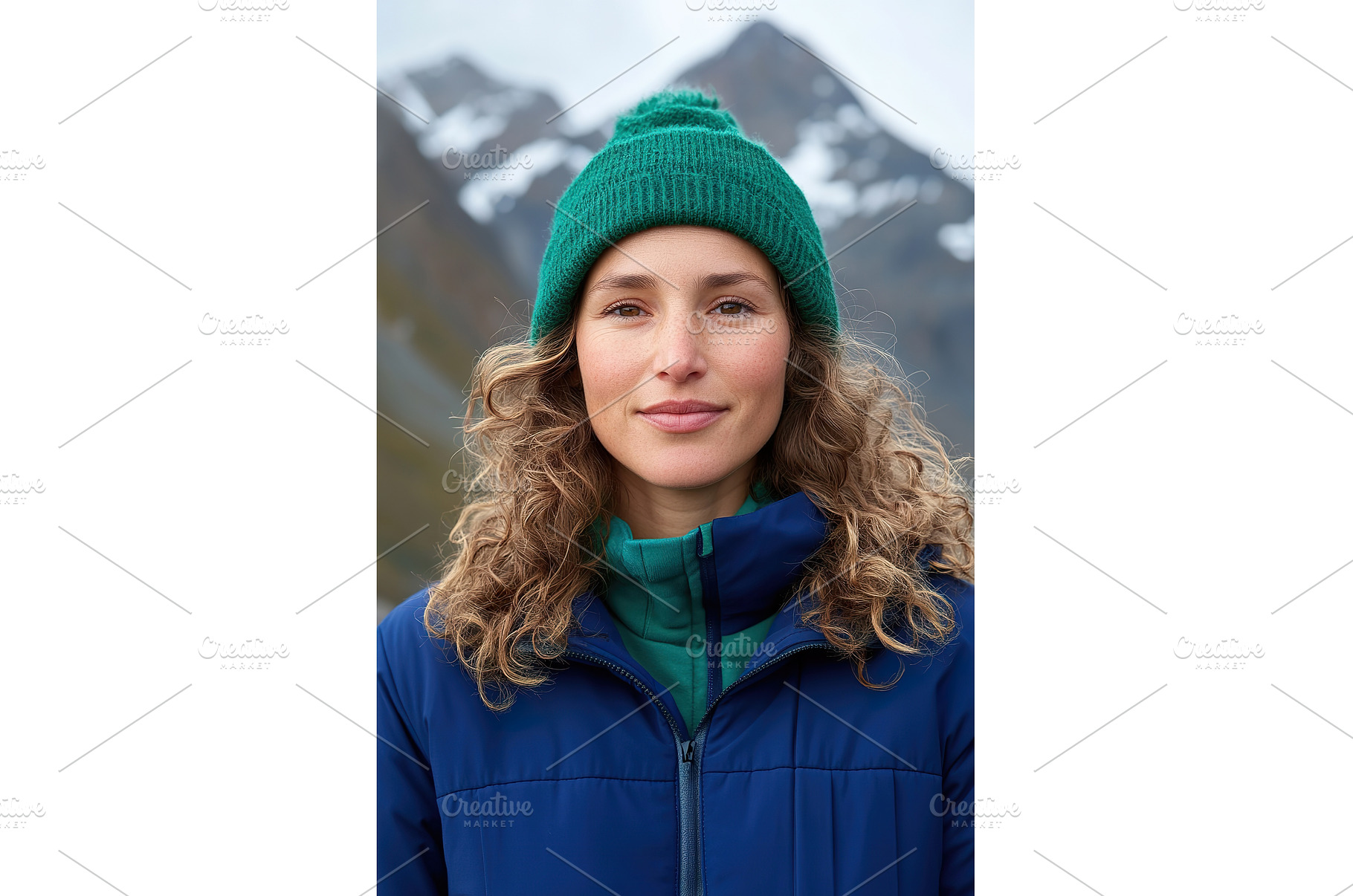 Swiss Woman in Green Beanie and Blue, a Person Photo by Lermont51