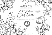 Cotton Line Art, an Object Graphic by CaraulanStore (Thumbnail 1 of 6)