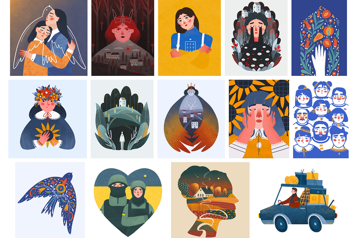 Stand with Ukraine. Illustrations, a Person Illustration by Renberrry.Store (Photo 9 of 9)