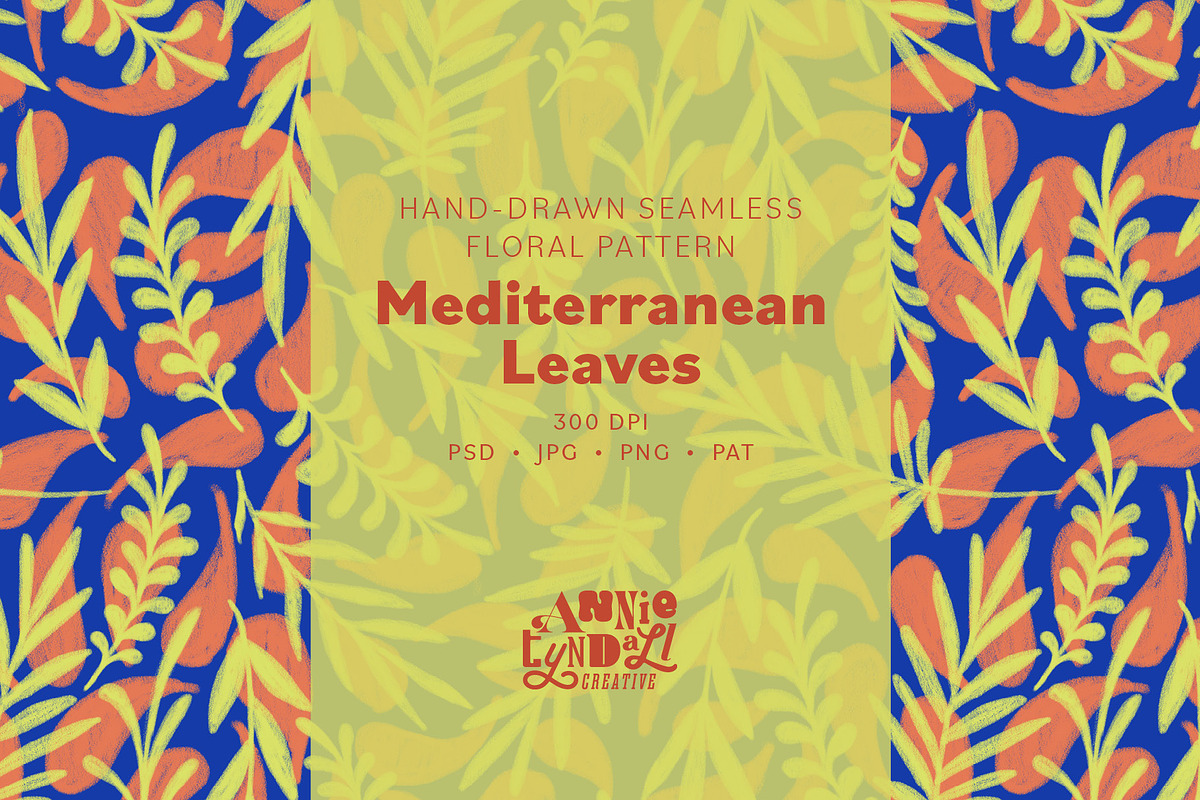 Mediterranean Leaf Seamless Pattern, a Pattern Graphic by Annie Tyndall Creative (Photo 1 of 13)