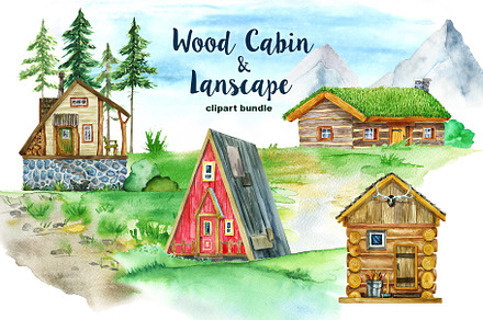 Wood Cabin & Landscape