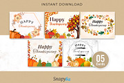 Editable Printable Thanksgiving Card, a Print Template by Snapybiz (Thumbnail 1 of 10)