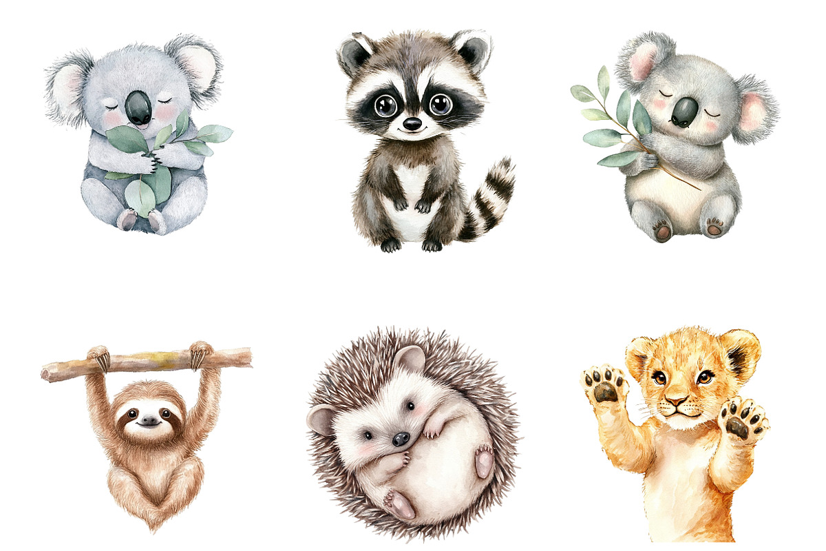 Baby Animal Nursery Clipart PNG, an Illustration by SinaCreation (Photo 4 of 5)