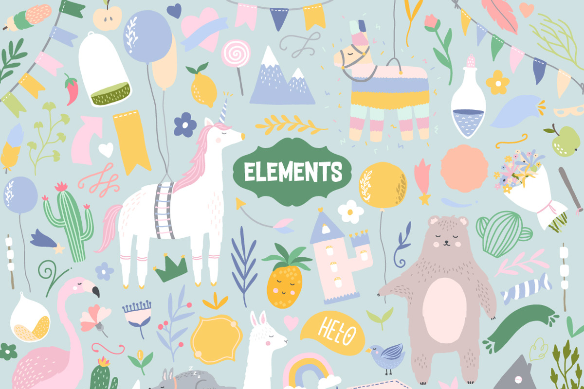 Very Friendly Collection, an Animal Illustration by Julia Dreams