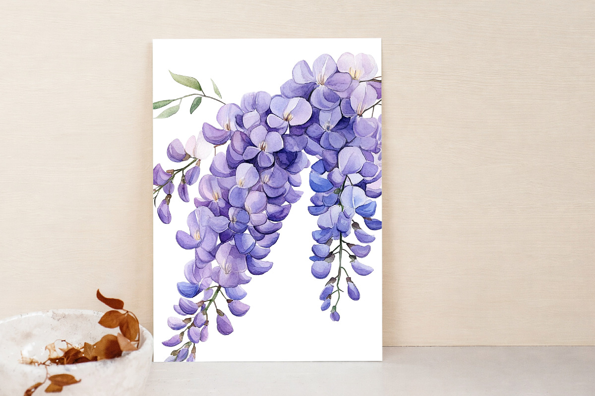 Watercolor Wisteria Garden Clipart, an Illustration by Libby Wishes (Photo 2 of 7)
