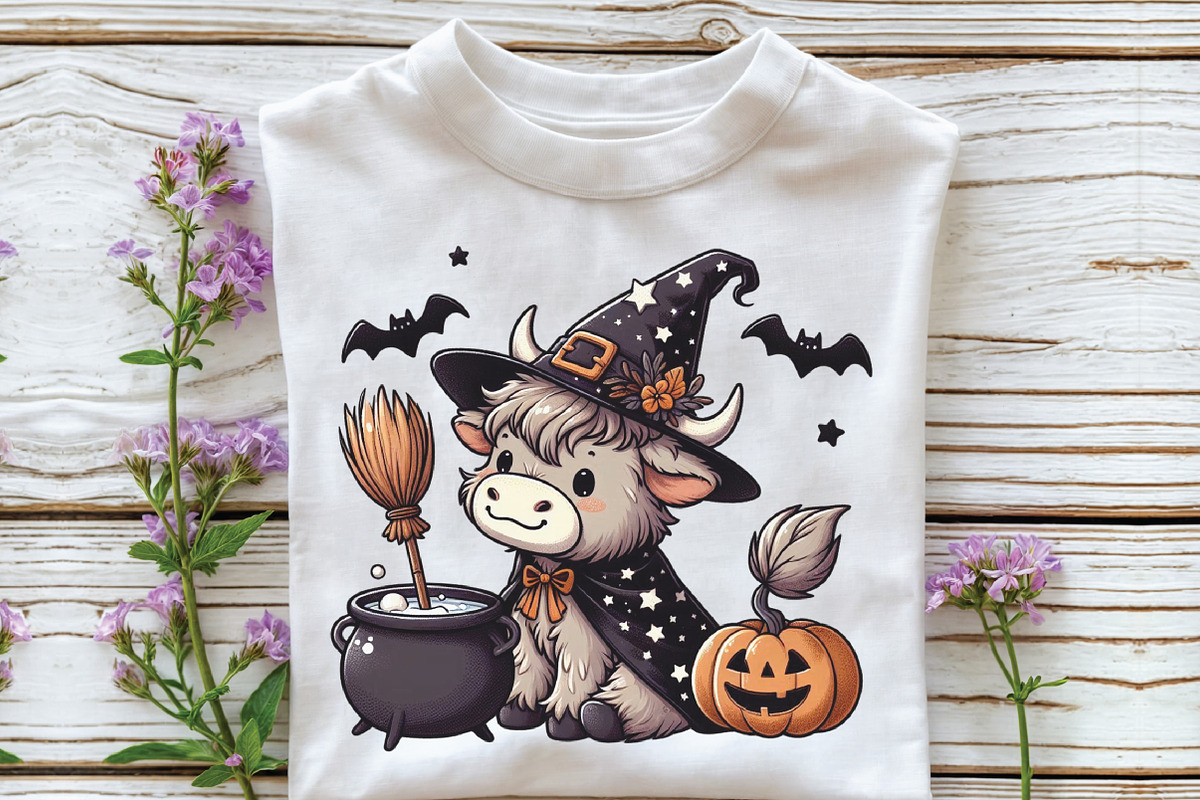 Halloween Highland Cow PNG, an Illustration by CraftArtStudio (Photo 2 of 4)