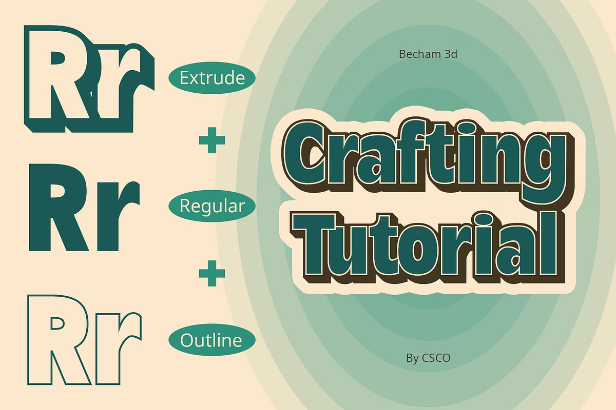 Becham 3D, a Sans Serif Font by Craft Supply Co. (Photo 3 of 8)