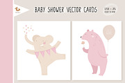 Baby Shower vector cards & patterns, a Seasonal Illustration by Pokraky (Thumbnail 2 of 4)