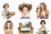 Watercolor Bad Housewife Clipart, an Illustration by Craft Nest (Thumbnail 5 of 6)