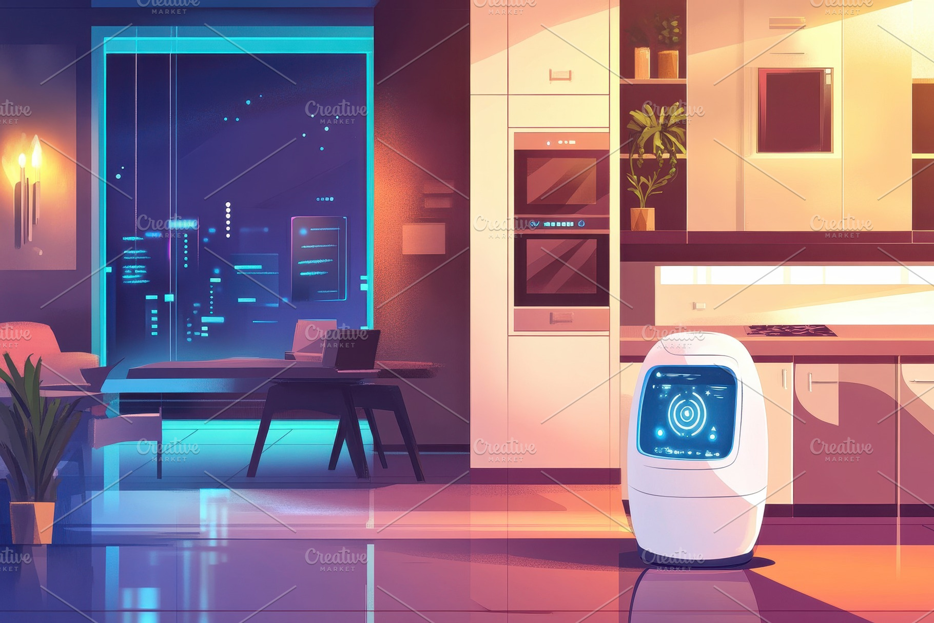 Home with artificial intelligence, a Photo by Pavel_design