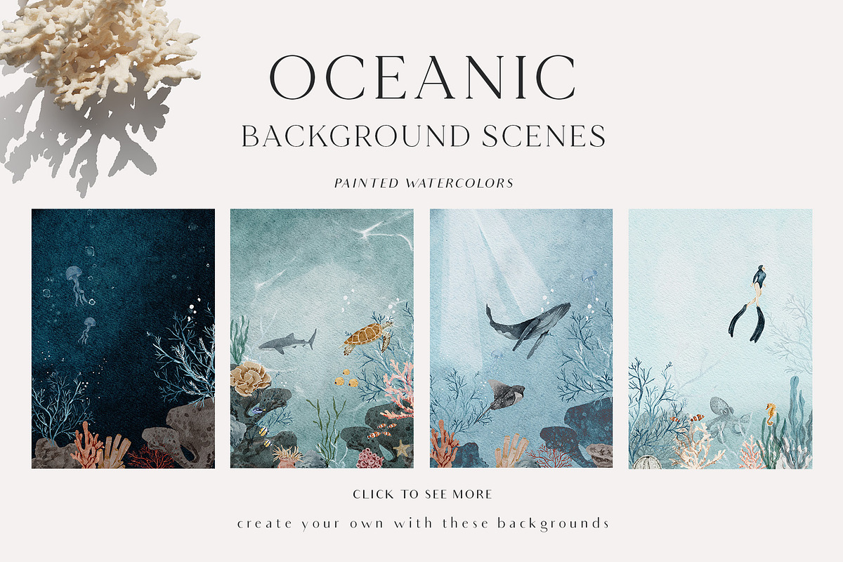 OCEAN Undersea Coral reef animals, an Animal Illustration by Grace Noboa Illustrations (Photo 2 of 15)