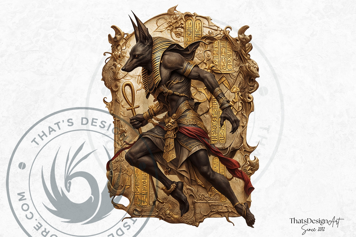 Egyptian God Anubis clipart Set, an Education Illustration by ThatsDesignArt (Photo 4 of 10)