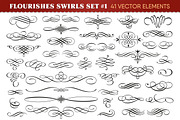Flourishes Swirls Vector Set #1, an Object Graphic by Digiselector Design Goods (Thumbnail 2 of 2)