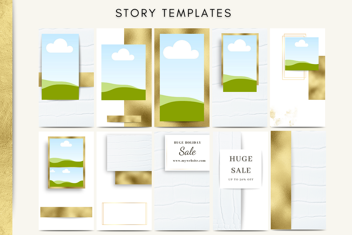 White and Gold Instagram Template, a Social Media Template by Innova Studio (Photo 6 of 10)