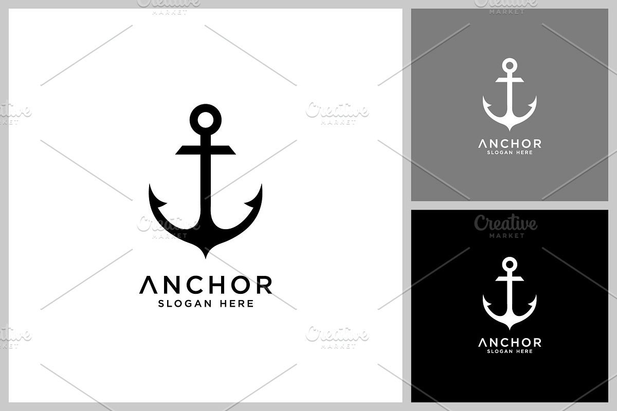 anchor silhouette logo design, a Graphic by quadrazo