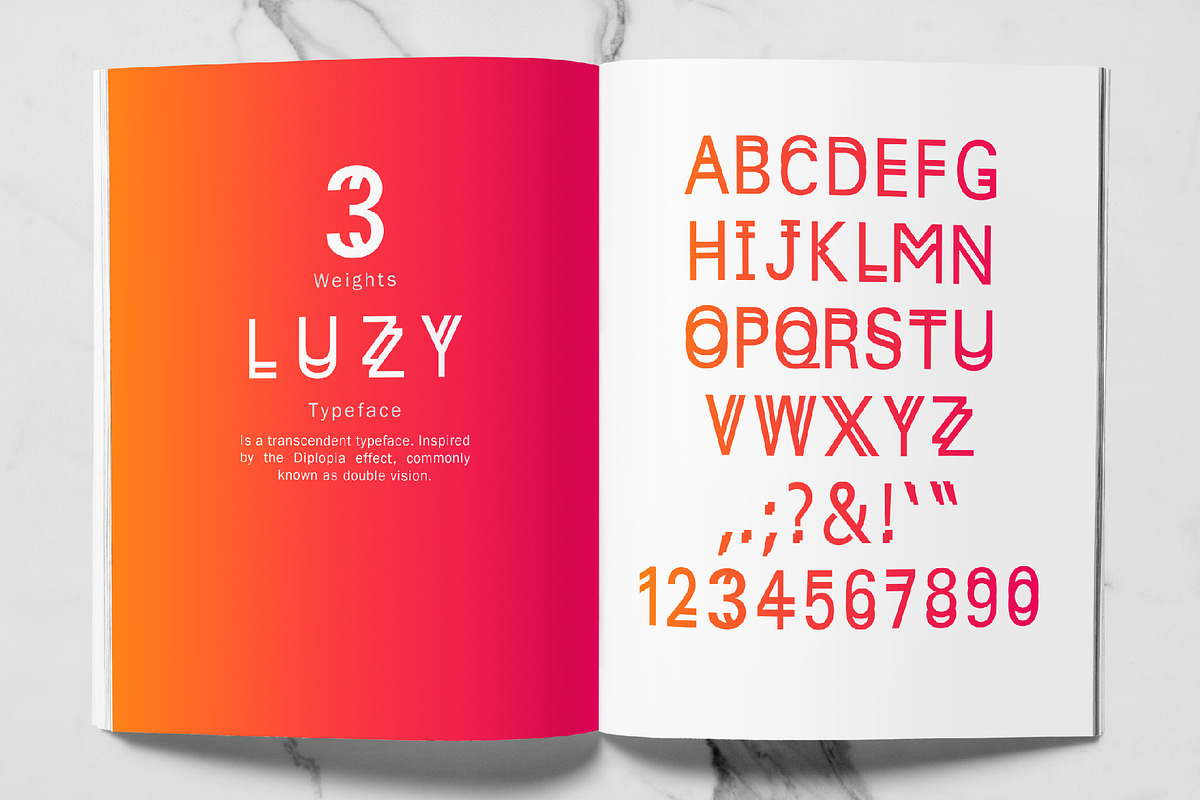 Luzy | 3 Weight Transcendent Font preview 2