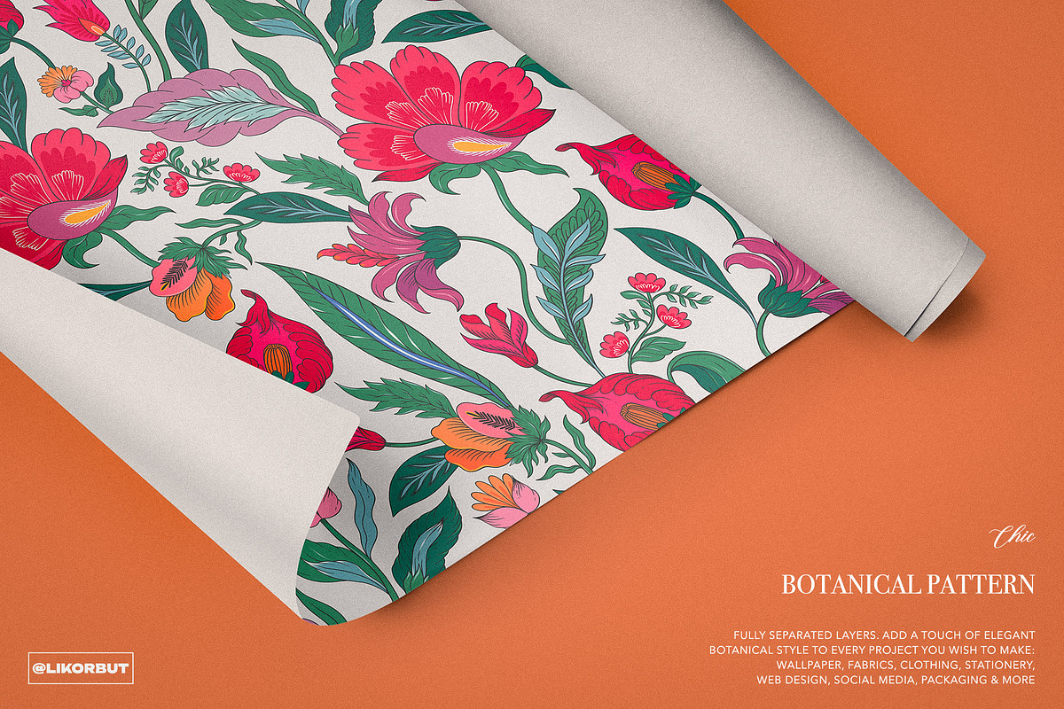 Sari Chintz Asian Ethnic Pattern, a Pattern Graphic by likorbut (Photo 7 of 11)