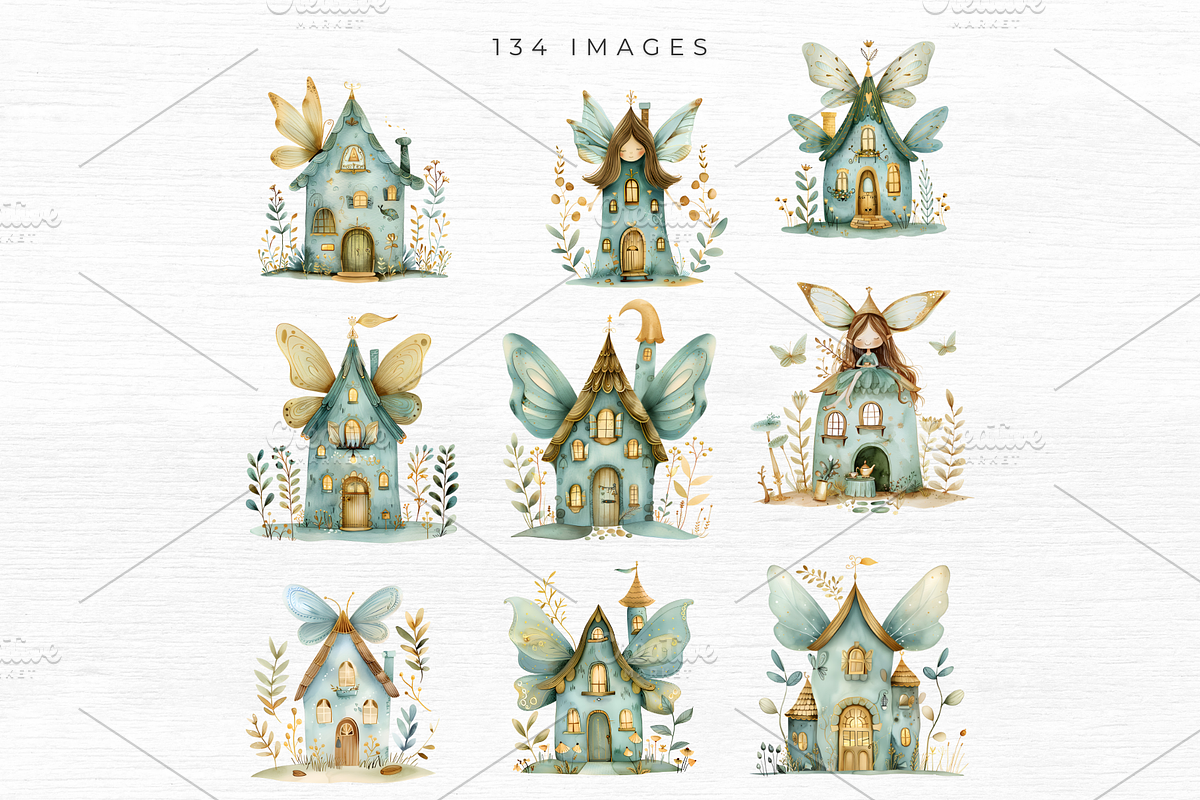 Fairy Garden Clipart, 134 PNG, a Decorative Illustration by EllyandLima (Photo 5 of 10)