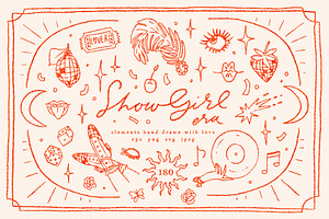 Showgirl Era sparkling party clipart, a Decorative Illustration by Cute Atelier