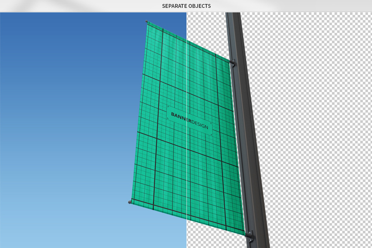 Rectangle Lamp Post Banner Mock-Up, an Advertising Mockup by MassDream (Photo 8 of 9)