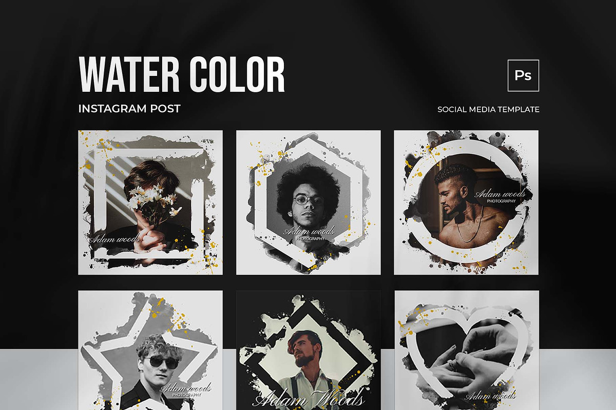 Watercolor Instagram Pack, a Social Media Template by Analogi Studio (Photo 2 of 7)