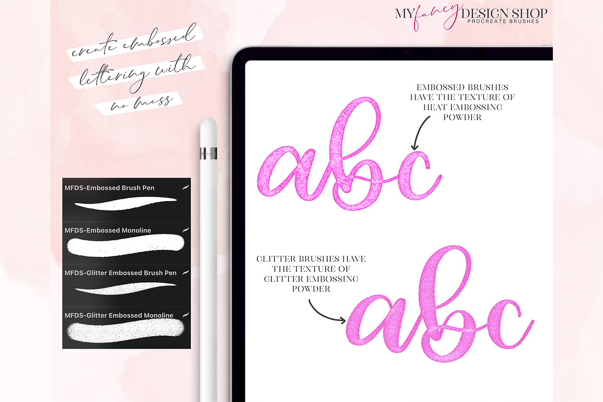Embossed Texture Procreate Brushes, a Brush Add-On by My Fancy Design Shop (Photo 2 of 9)