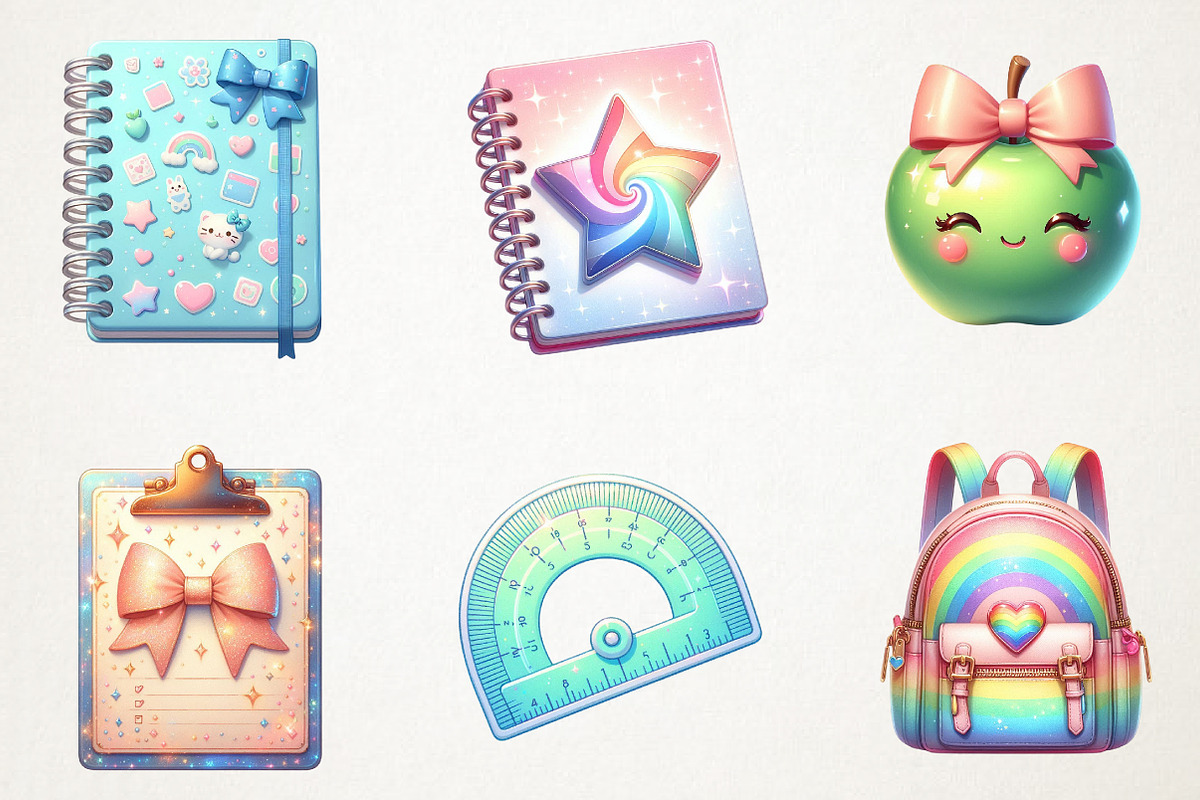 Adorable Pastel School Clip Art, an Illustration by RobertsArt (Photo 6 of 7)