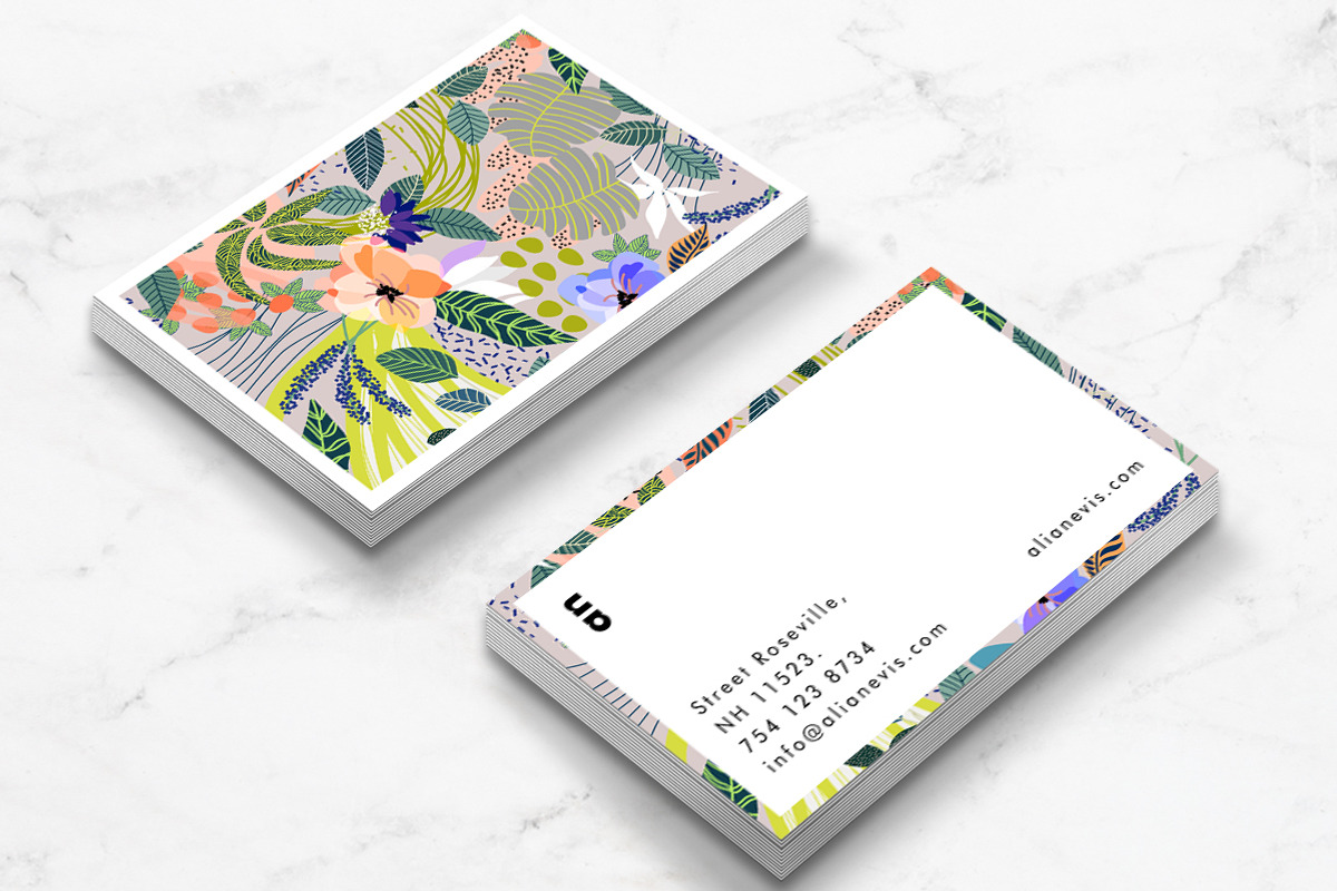 Wander Floral Business Card Template, a Business Card Template by Human-made. Made to feel. (Photo 3 of 3)