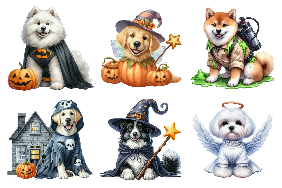 Dogs Halloween Costumes Clipart, an Illustration by Daily.Designs (Photo 5 of 5)