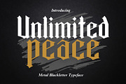 Unlimited Peace | Metal Blackletter, a Blackletter Font by Aditastudios (Thumbnail 1 of 8)
