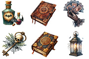 Vintage Halloween Clipart Bundle, an Illustration by DreamArtGraphic (Thumbnail 5 of 5)