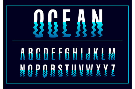 Wavy liquid font. Letters and, an Object Illustration by Vectorbuum