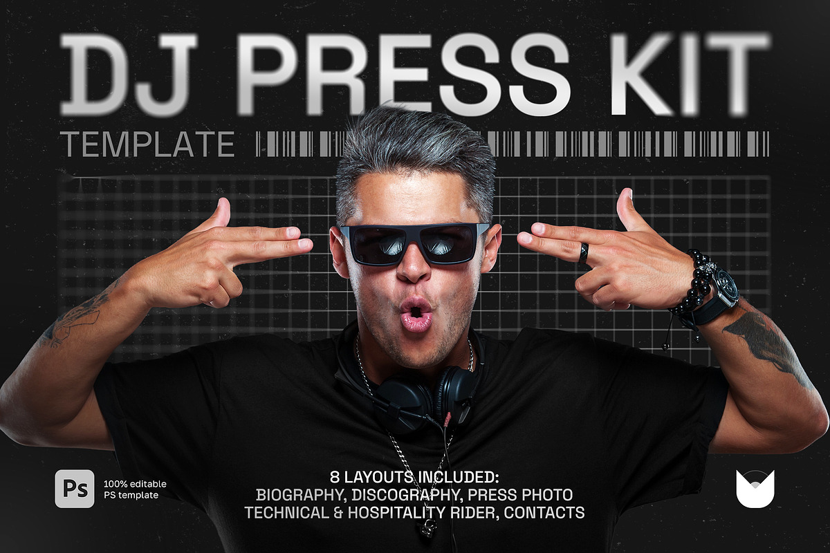 Pro DJ PressKit / EPK Template, a Resume Template by vinyljunkie (Photo 1 of 8)