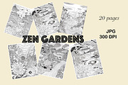 Zen Gardens Coloring Pages (Adults), a Decorative Illustration by MuzaArtStudio (Thumbnail 1 of 4)