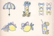 Girly Lemon Summer Clipart, an Illustration by Digital Artistic99 (Thumbnail 2 of 11)