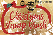 Christmas procreate stamp brush set, a Brush Add-On by Meisanmui (Thumbnail 1 of 6)