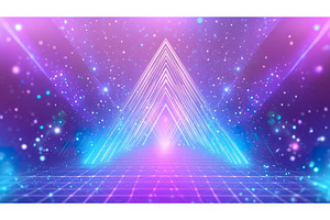 Futuristic neon triangle with cosmic, an Illustration by Lermont51