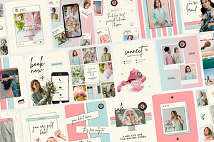 Green & Pink Instagram, a Social Media Template by Anna Design Studio