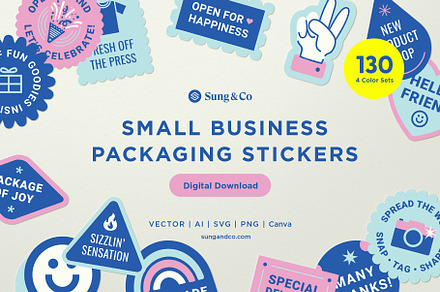 Small Business Packaging Stickers, a Marketing Template by sungandco