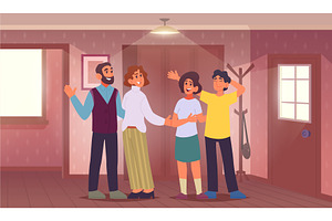Growing family. Mother father kids, a Person Illustration by Onyx