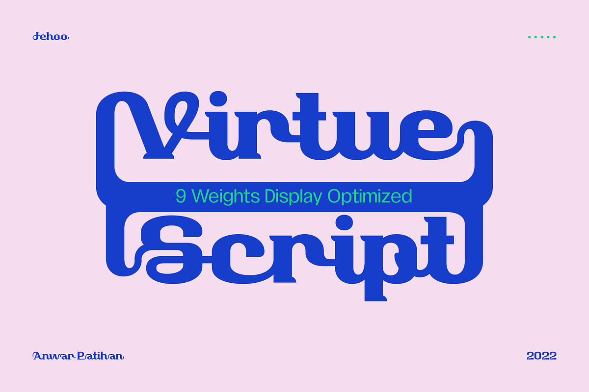 Virtue Script - Display Typefamily, a Script Font by Jehoo Creative (Photo 1 of 9)