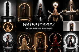 Black Water Podium Digital Backdrops