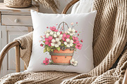 Whimsical Flower Basket Clipart, an Illustration by OK Design (Thumbnail 6 of 6)