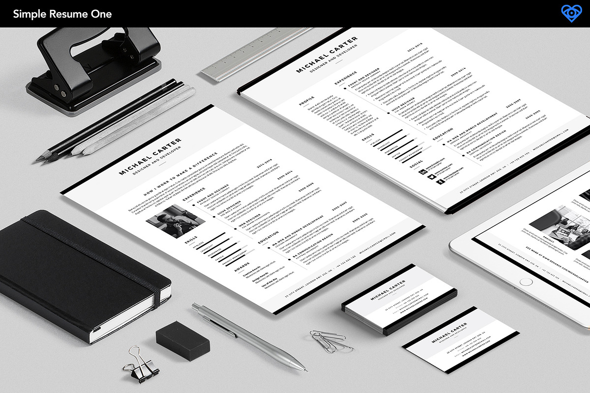 Simple Resume 1, a Resume Template by ikono.me (Photo 2 of 6)