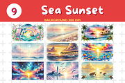 Watercolor Sea Sunset Background JPG, an Education Illustration by John_Walker (Thumbnail 4 of 4)