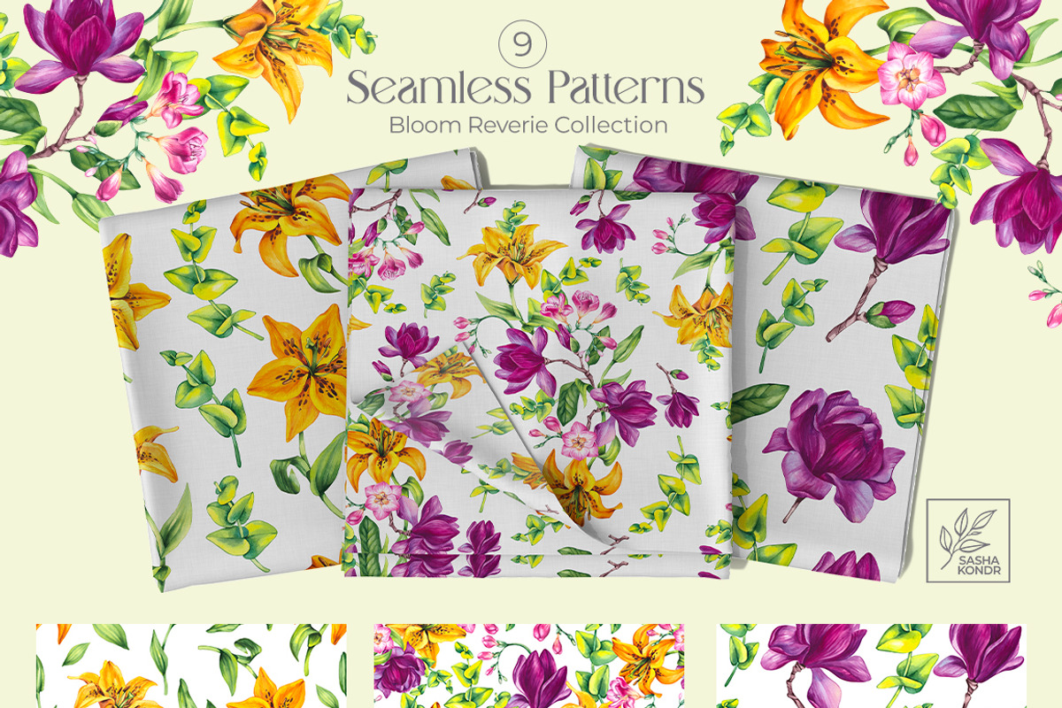 Bloom Reverie Watercolor Collection, a Decorative Illustration by SashaKondr (Photo 10 of 14)