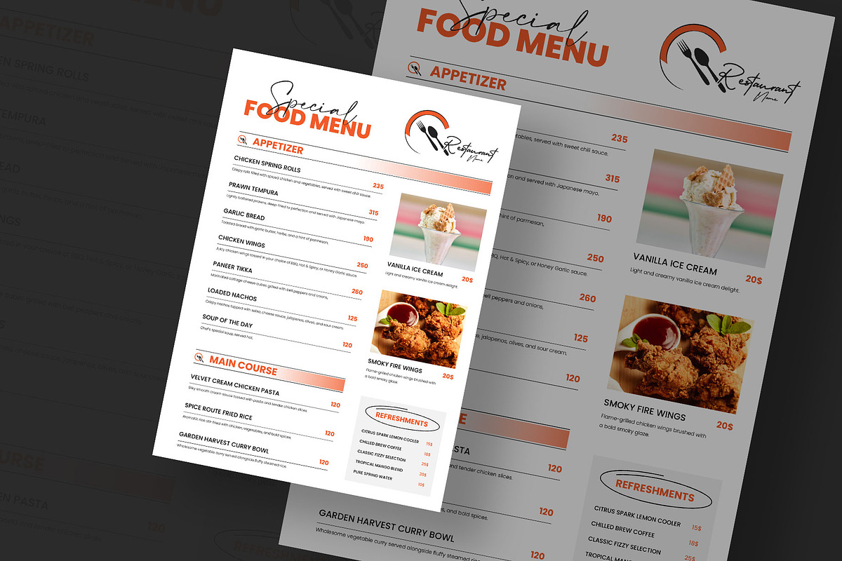 Restaurant food menu template, a Flyer Template by Tanmoy Topu (Photo 2 of 2)