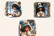 WHIMSICAL WINDOWSILL GIRL CLIPART, a Person Illustration by Daring Digies (Thumbnail 4 of 7)